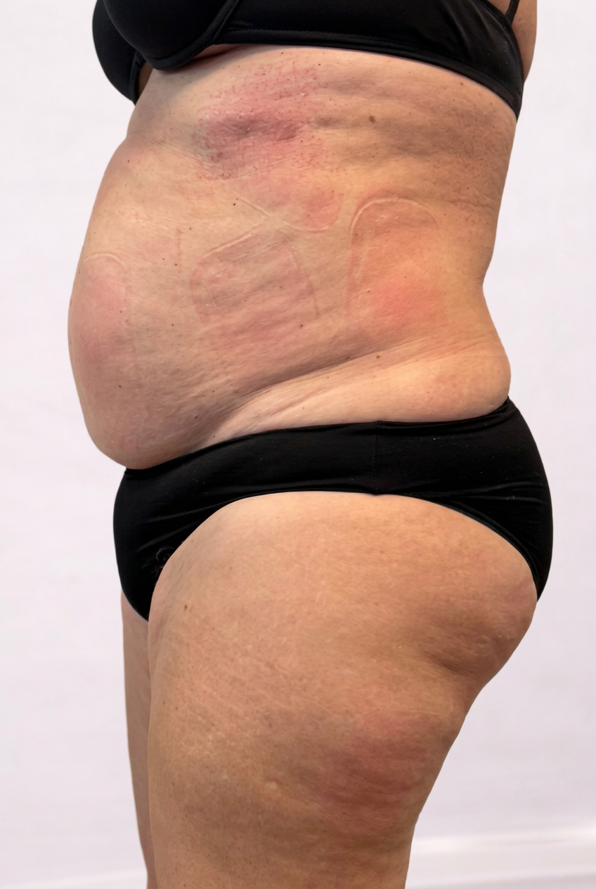 Individueller LIPOSANA3 NEO Vergleich von Bauch und Hüfte in Seitenansicht – nach der Behandlung